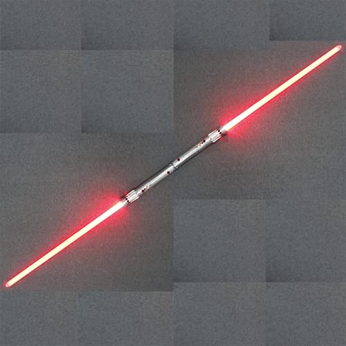 XDXDO Darth Maul Lightsable, 2-en-1 Forte FX Double Blade Light Sable Duel Sound con iluminación y Sonido Rojo (45 Pulgadas),2 Piece