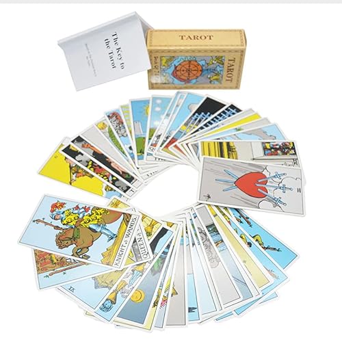 yazmae Cartas de tarot - Original Smith-Waite Rider Centennial con libro de guía de 100 páginas - Pamela Colman principiante o experimentado - Tarot Card Deck para principiantes