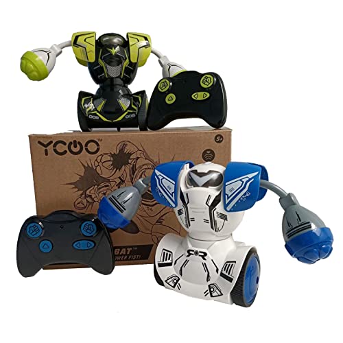 YCOO Pack 2 Robots Kombat Boxeur Télécommandé- Emballage Ecologique, Facile à Déballer - Avance Et Frappe l' Adversaire pour le mettre au Sol - Jouet 5,6,7,8,9,10 ANS, 54321,FFP