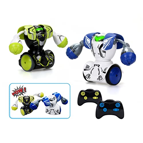 YCOO Pack 2 Robots Kombat Boxeur Télécommandé- Emballage Ecologique, Facile à Déballer - Avance Et Frappe l' Adversaire pour le mettre au Sol - Jouet 5,6,7,8,9,10 ANS, 54321,FFP