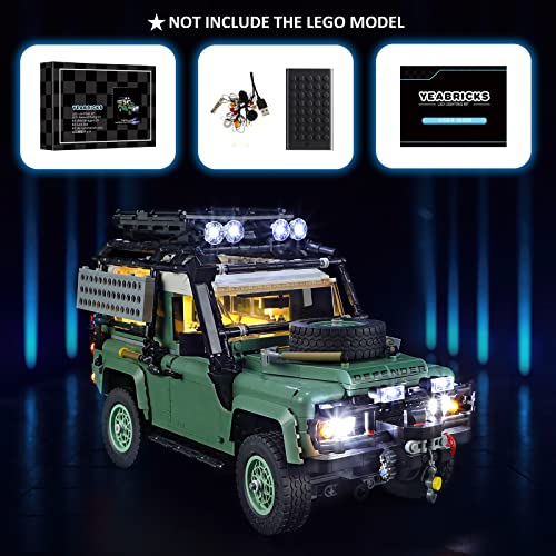 YEABRICKS Kit de Luces LED para Lego-10317 Icons Land Rover Classic Defender 90 Modelo de Bloques de Construcción (Juego de Lego NO Incluido)