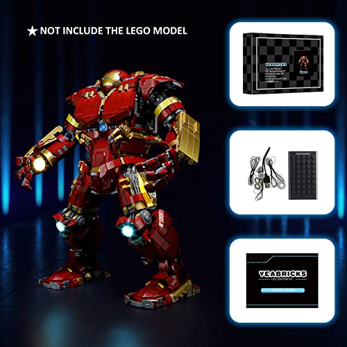 YEABRICKS Kit de Luces LED para Lego-76210 Marvel Hulkbuster​ Modelo de Bloques de Construcción (Juego de Lego NO Incluido)
