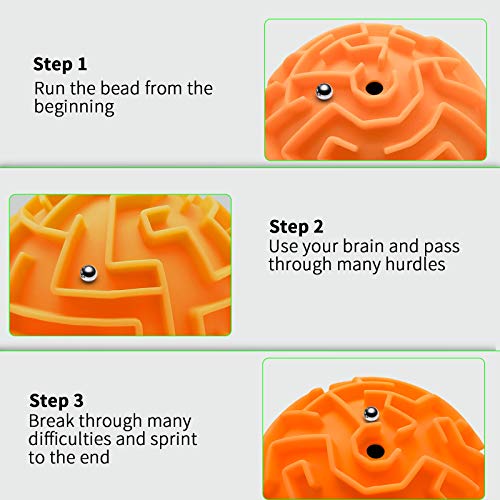 YongnKids Puzzle Maze Ball Juguetes para niños Niños Niñas y Adultos Regalo | Juego de acertijos sensoriales de Gravedad de Memoria secuencial - Desafíos Que Cubos de Velocidad (Naranja)