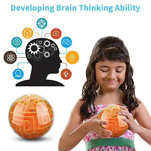 YongnKids Puzzle Maze Ball Juguetes para niños Niños Niñas y Adultos Regalo | Juego de acertijos sensoriales de Gravedad de Memoria secuencial - Desafíos Que Cubos de Velocidad (Naranja)