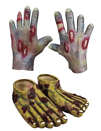Young Wolf fiestas y personajes de Halloween con zombis adultos carnívoros zombis guantes zombis de látex zombis manos y pies