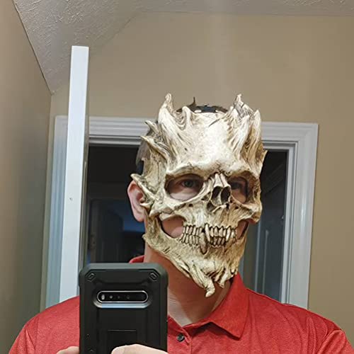 YQkoop Máscara de calavera espeluznante de Halloween, máscara de cara completa, máscara de látex aterradora para cosplay, disfraces de Halloween, accesorios de fiesta