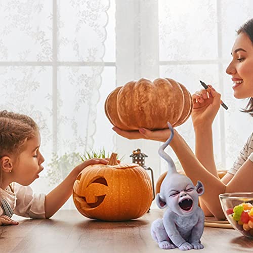 YQkoop Muñeca embrujada de Halloween, estatua de resina, espeluznante bebé, zombi, fantasma, muñeca de Halloween, accesorios de decoración de casa embrujada