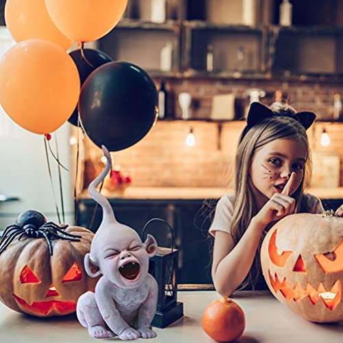 YQkoop Muñeca embrujada de Halloween, estatua de resina, espeluznante bebé, zombi, fantasma, muñeca de Halloween, accesorios de decoración de casa embrujada
