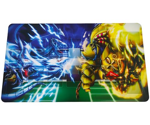 Yu Gi Oh Playmat TCG Alfombra de juego (61 x 35 cm) | Blue Eyes Ultimate Dragon vs Exodia (con zonas de campo)