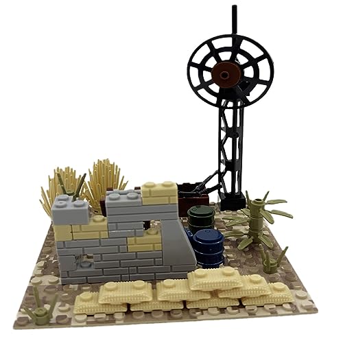 YUCG Bloques de construcción de escena militar WW2, serie militar del desierto, modelo de defensa de radar para soldados SWAT Team, bloques de sujeción modulares compatibles con minifiguras Lego