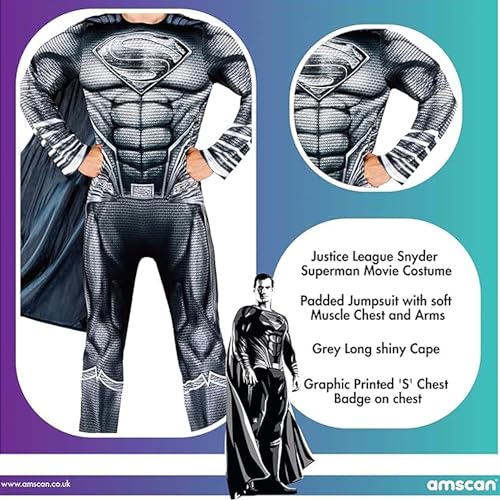 Yummy Bee - Disfraz de Superman para adulto - Disfraces de Halloween para hombre - Disfraz de Superman de la Liga de la Justicia para hombre - Disfraz de terror (M - 38/40)
