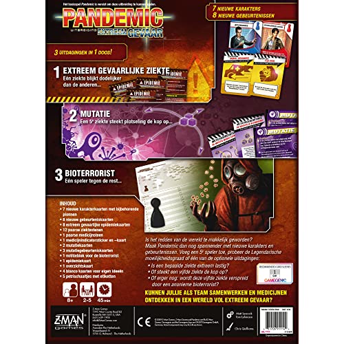 Z-Man Games - Pandemic + Pandemic Extreme Danger NL (On The Brink) - Bundle - Juego cooperativo para Toda la Familia - Inglés