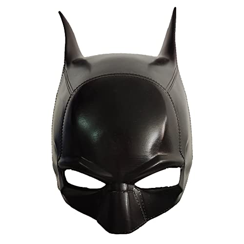 ZLCOS Máscara de murciélago de superhéroe de látex Bruce Wayne 2022, casco de película para Halloween, cosplay, accesorios de disfraz (corto), negro