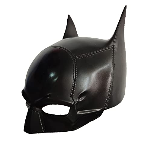 ZLCOS Máscara de murciélago de superhéroe de látex Bruce Wayne 2022, casco de película para Halloween, cosplay, accesorios de disfraz (corto), negro