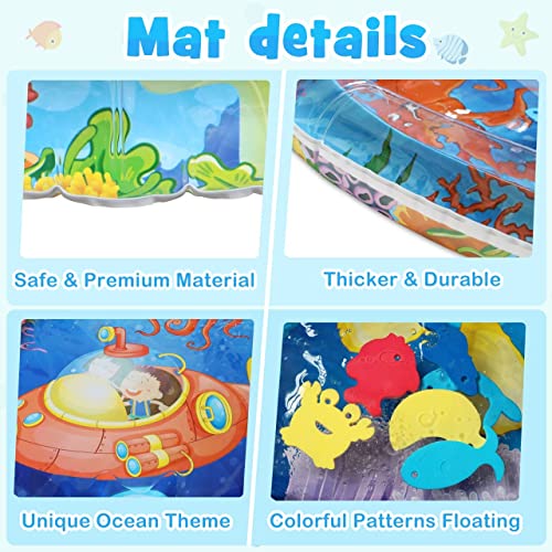 ZMLM Baby Water-Mat Regalos Juguetes: 40 * 40 Pulgadas Extra Grande Inflable Tummy Play Mat Juguete de Desarrollo para 3-12 Meses Juego de Bebé Centro de Actividades Infantiles para