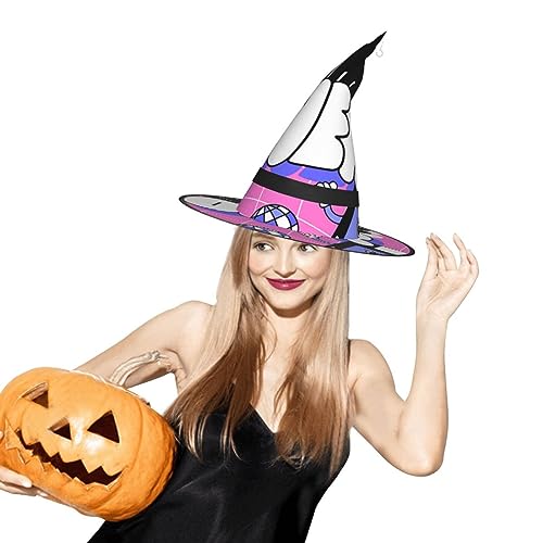 ZORIN Sombrero brillante de brujas de Halloween, sombreros de mago brillantes, disfraz de videojuegos de los años 90, decoraciones de disfraces de Halloween para fiesta de cosplay, patio al aire libre