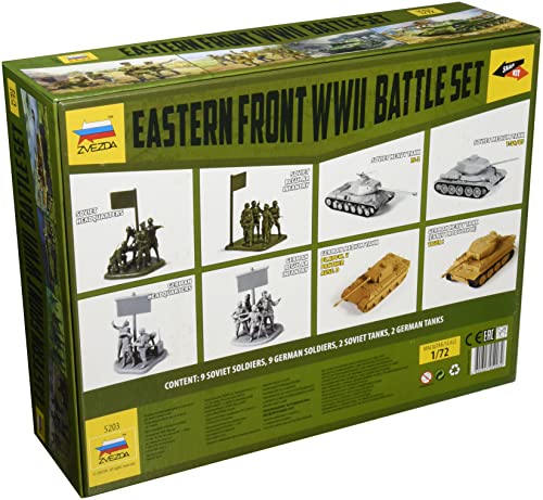 Zvezda 1:72 WWII Battle Set de Frente Oriental, Maqueta de Construcción de Plástico, Kit de Montaje, Réplica Detallada, Multicolor (5203)