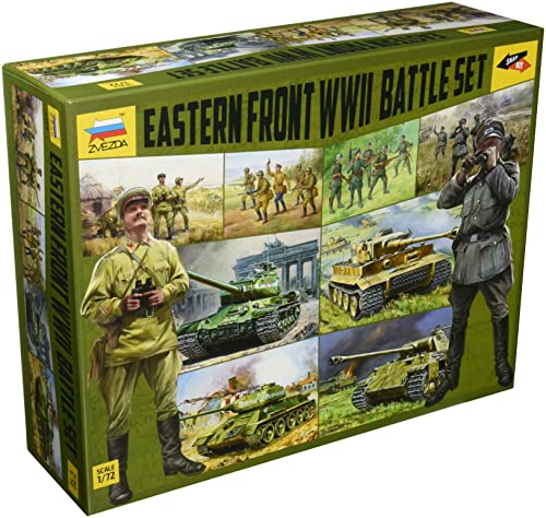 Zvezda 1:72 WWII Battle Set de Frente Oriental, Maqueta de Construcción de Plástico, Kit de Montaje, Réplica Detallada, Multicolor (5203)