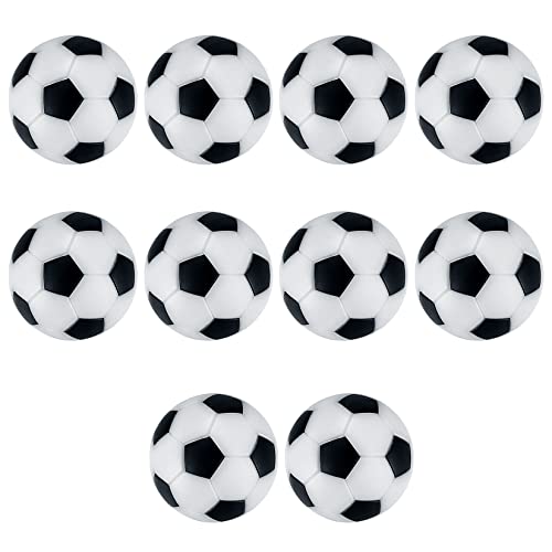 10 Piezas Mini Pelotas de Futbolín, Bolas de Futbolín de Mesa, 32 mm/1,26 Pulgadas Foosball Futbol de Reemplazo para Adultos Niños Relajación de Alivio (Blanco y Negro)