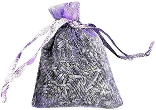 12 bolsas para bolsa de Organza en tamaño pequeño de lavanda seca - flor de verdad confeti para boda/fragancia para el hogar/Crafts/de llew mejia sudadera de relajante Ideas (se puede aplicar siguiendo el color de tus cestos