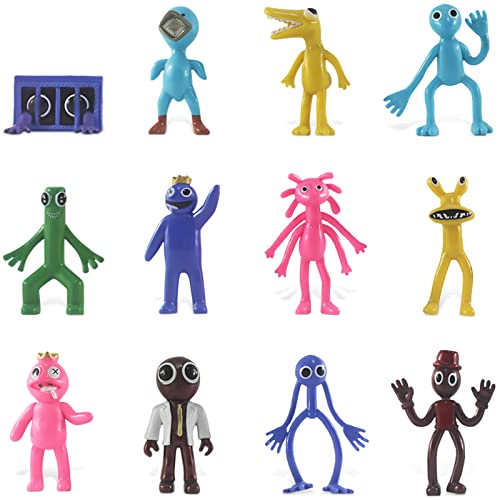 12 Piezas Rainbow Friends Figuras, Mini Figuras de Amigos del Arco Iris, Rainbow Friends Figure Model Set, para La Colección, Decoración, en Cualquier Lugar y Los Amantes del Juego (A)