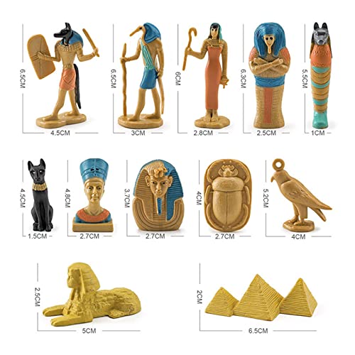 12 Uds. del, Adornos egipcios de simulación, Novedad Multicolor, Funda de Momia, Rey, jeroglífico