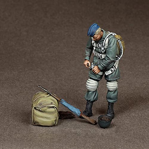 1/35 Figura de Resina de Paracaidista alemán de la Segunda Guerra Mundial/Kit de Miniatura de Soldado sin Montar y sin pintar/HC-573 Goodmoel