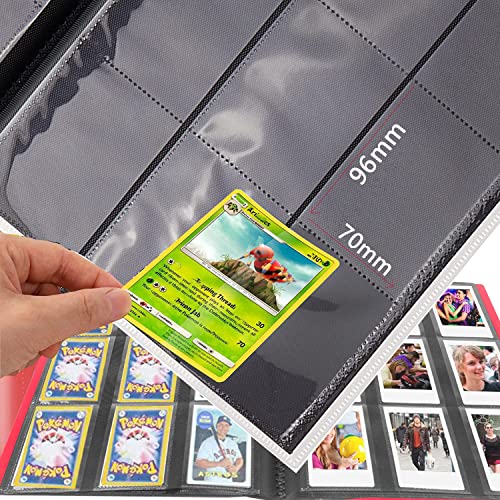 2 Juegos Álbum de cartas coleccionables, 432 bolsillos, 24 páginas, 18 bolsillos por página para cartas Pokemon Vmax/EX/fútbol/baloncesto/MTG