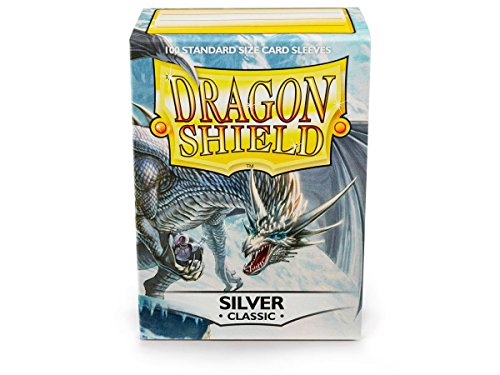 2 Packs Dragon Shield Classic Silver Standard Size 100 ct Card Sleeves Individual Pack