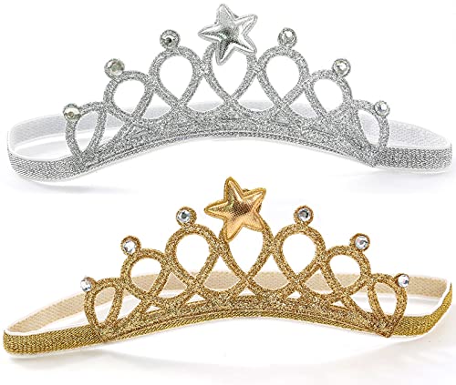 2 Piezas Corona de Princesa para Niños, Diadema Niña, Diadema Princesa Brillante, Diadema Princesa, Utilizada para Accesorios para Cabello Cumpleaños de Niñas，Accesorios de Fiesta de Disfraces