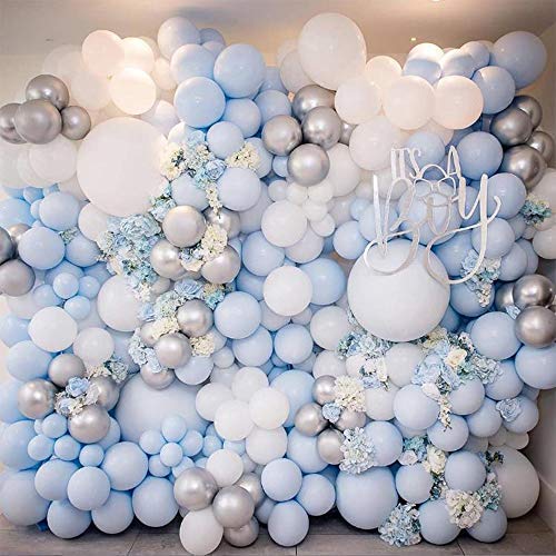 200Pcs Globos Azul, Mini Azul Macaron Globos Pastel Helio Latex Fiesta Balloons para Bodas Cumpleaños Decoración Graduacion
