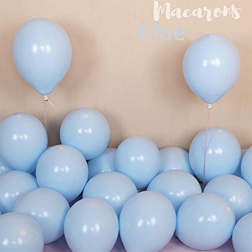 200Pcs Globos Azul, Mini Azul Macaron Globos Pastel Helio Latex Fiesta Balloons para Bodas Cumpleaños Decoración Graduacion