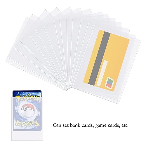 300 fundas para tarjetas, fundas blandas, fundas para tarjetas de 66 x 91 mm, fundas para tarjetas Yu-Gi-Oh MTG y Duel Masters, extra transparente, transparente (negro)