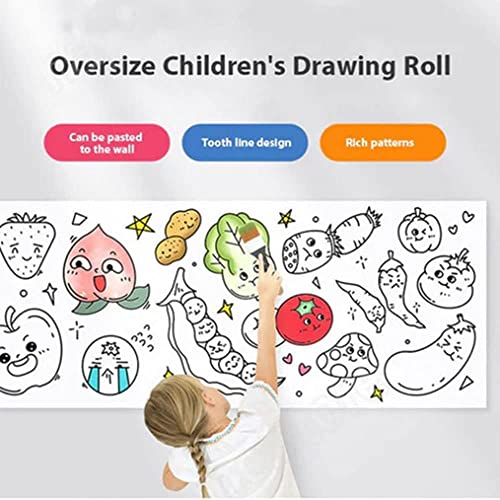 (300cm x 30cm) Children's Drawing Paper Roll, Drawing Paper Roll DIY Painting Drawing Paper Color Filling Paper, Early Educational Toys, Giant Coloring Poster for Kids. (Traffic)