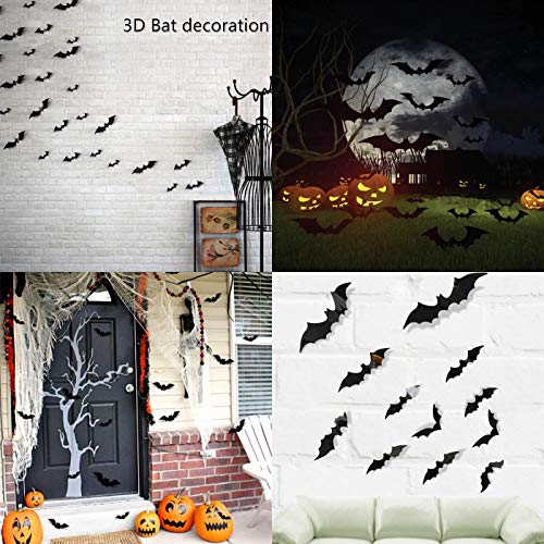 36 Pegatinas de murciélagos en 3D para Halloween, Decoraciones de Fiesta de Halloween, plástico Negro, murciélagos, murciélagos, murciélagos de Pared para Bricolaje, decoración de Ventanas de casa