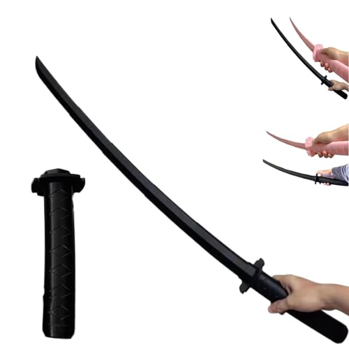 3D Printing Fidget Samurai Toy, 3D Printed Gravity Retractable Samurai Sword Model Toys, 3D Retractable Samurai Sword,Creative Cos Plastic Printing Retractable Sword Gift (Black)