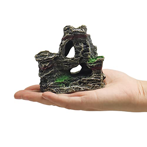 4 piezas artificiales de montaña Rockery Landscape Rock Mini figuras de jardín para micro tren paisaje ferroviario mesa de arena