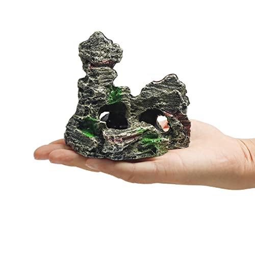4 piezas artificiales de montaña Rockery Landscape Rock Mini figuras de jardín para micro tren paisaje ferroviario mesa de arena