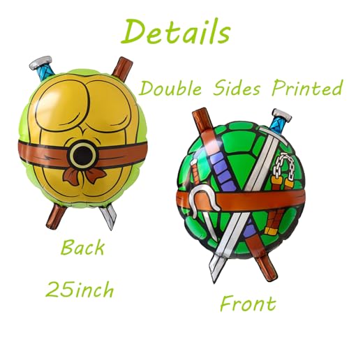 5 uds globo de tortuga Fiesta Temática Ninja globo de tortuga mutante globo de dibujos animados decoración de fiesta de cumpleaños para niño