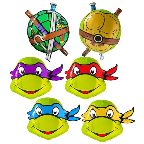 5 uds globo de tortuga Fiesta Temática Ninja globo de tortuga mutante globo de dibujos animados decoración de fiesta de cumpleaños para niño
