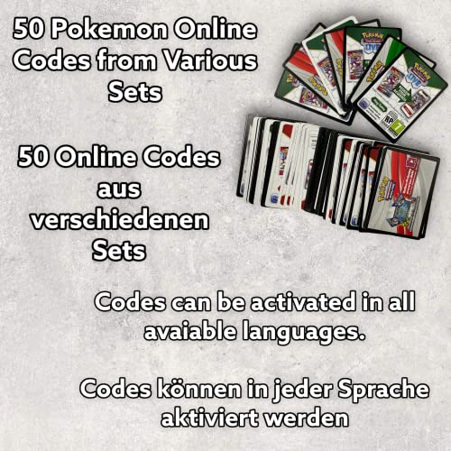 50 códigos aleatorios de Pokeman Online de actuales y diferentes juegos de tarjetas Pokeman TCG Online Booster + protección de envío Heartforcards®