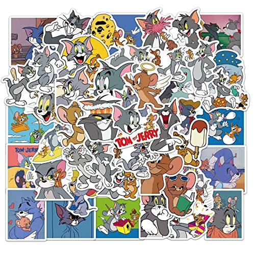 50 unids Tom Jerry pegatinas lindas Kawaii dibujos animados Anime Sticker Skateboard Guitarras Clásico Impermeable Graffiti Calcomanías Juguete para niños Regalos