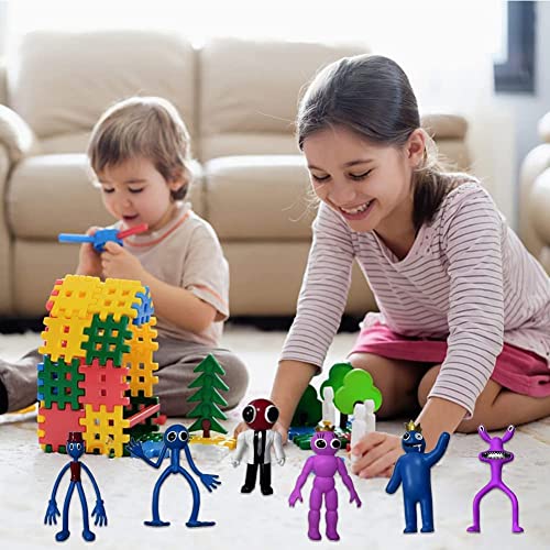 6 Piezas Rainbow Friends Figuras Set,Mini Juego de Figuras Decoración,Decoración Tarta Rainbow Friends,Rainbow Figuras de Pasteles,Rainbow Friends Decoración de Tartas Figuras,para Niños (A)