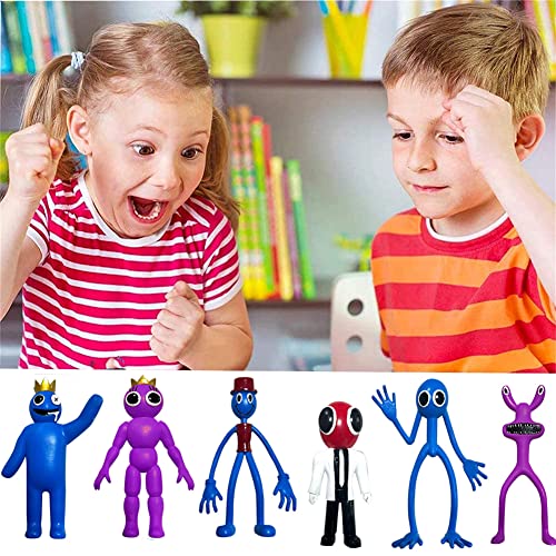 6 Piezas Rainbow Friends Figuras Set,Mini Juego de Figuras Decoración,Decoración Tarta Rainbow Friends,Rainbow Figuras de Pasteles,Rainbow Friends Decoración de Tartas Figuras,para Niños (A)