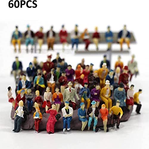 60 Piezas Modelo Ferrocarril Personas, Figuras de Personas Modelos de Trenes, Modelo Arquitectura, Pintadas Mano Figuras Personas para Escenas en Miniatura Nuevas (1:87)