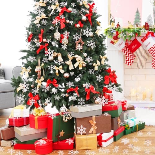 800 unidades de confeti de copos de nieve, color blanco, para invierno, Navidad, copo de nieve, confeti, decoración de mesa para árbol de Navidad, manualidades, fiestas, cumpleaños, Año Nuevo