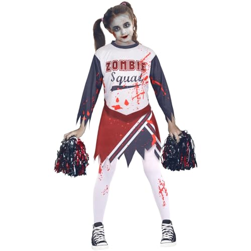 A2Z 4 Kids Chicas Zombi Imprimir Halloween Cima & Falda Conjunto - Zombie Squad Set 346._12-14