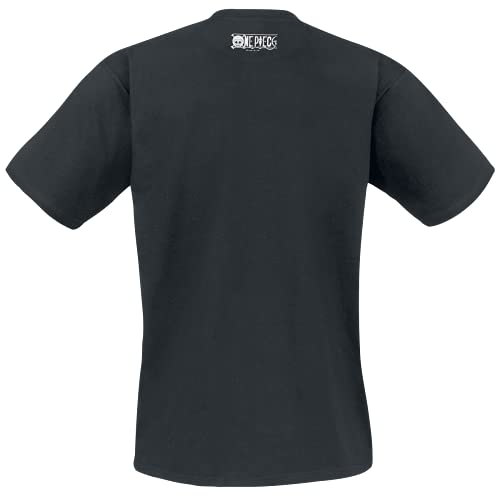 ABYstyle - ONE PIECE - Camiseta - Craneo con mapa - Hombre - Negro (S)