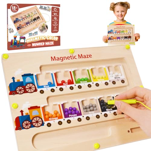 Adeokay Juguetes Montessori 3 4 5 6 Años, Juego Magnético Laberinto Juguetes Niños 3 4 5 6 Años Juguetes Magnético de Madera Juegos Educativos Niños 3 4 5 6 7 Años Motricidad