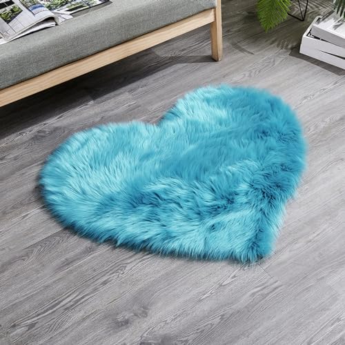 AFBORD Alfombra decorativa para el suelo con diseño de puzle para dormitorio, lana sintética, color azul oscuro, 40 x 50 cm